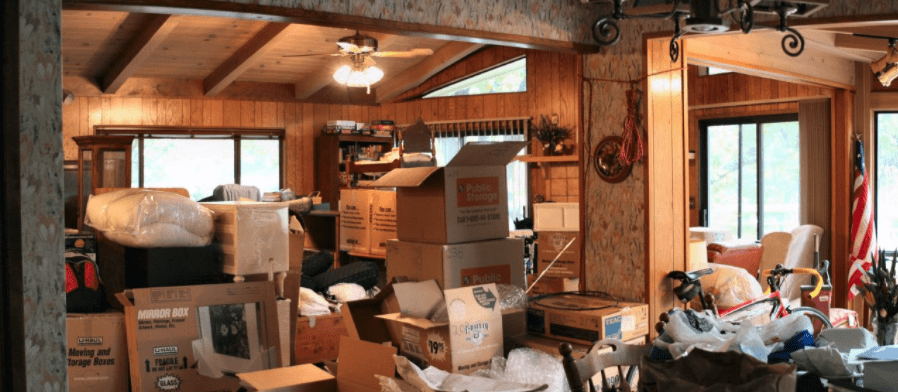 Image of a house that is over due for a clean up - what can go in a skip bin?