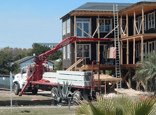 gyprock being used at a construction site